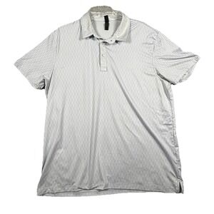 Z By Zella Golf Polo Shirt large Blue Geometric Print‎ Active Stretch Mens